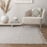 Asra Bohomian Hand Woven Wool Fringed Tribal Ivory Rug - Medium 120x170 cm (4'x5'6")
