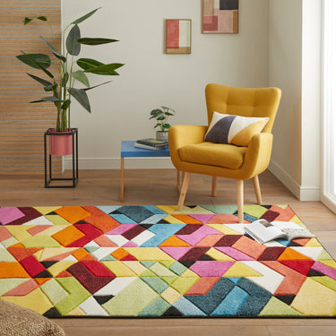 Consept Looms Viva VIV101 Bright Multicolours By Concept Jute Polypropylene Geometric Rug - Small 80x150 cm (2'6"x5')