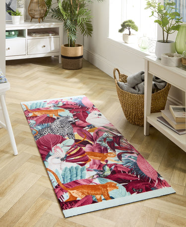 My Studio Exotic Palms Non-Slip Kitchen Home Entrance Runner Hall Rug in Multi Colours 65x150 cm
