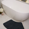 Soft Washable Bathroom Non Slip Oval, Scallop and Curve Shaped Soft Shag Rug in Charcoal - 50 x 80cm Curve