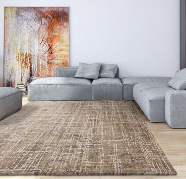 Asiatic London Kuza Beige Polypropylene Abstract Textured Distressed Rug - Small 80x150 cm (2'6"x5')