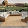 Horizon Grid HOZ04 Pattern Patio Natural Beige Indoor Outdoor Polypropylene Geometric Rug - 152 x 213 cm (5'x7')