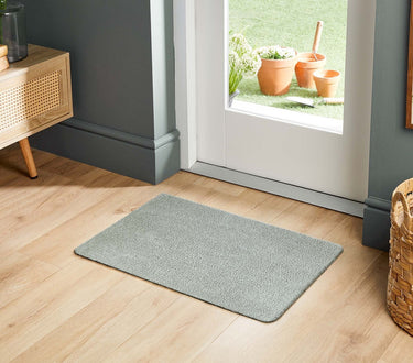My Soft Green Non Washable Non-Slip Cotton Checked Doormat - Small 50 x 75 cm (2'x2'5")