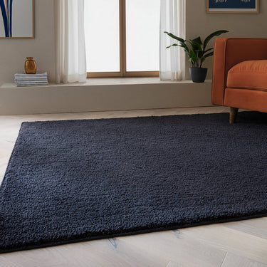 Asiatic London Super Snug Navy Blue Washable Shaggy Textured Rug - Small 80 x 150 cm (2'6"x5')