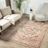 Alia 842GC Short Pile Beige Rose Polypropylene Traditional Floral Bordered Rug - Medium 120x170 cm (4'x5'6")
