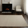 Ravine Hand Made Wool Plain Ribbed Texture Ivory Rug - Medium 120x170 cm (4'x5'6")