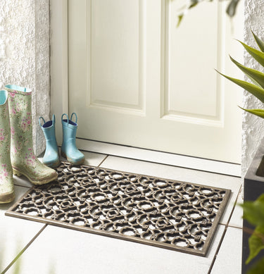 My Rustic Classic Rubber Scraper Bronze Cast Traditional Textured Doormat 45x75 cm