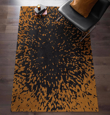 Asiatic London Wilder Splash Charcoal Orange Animal Inspired Cotton Textured Modern Rug - Medium 120x170 cm (4'x5'6")