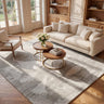 Dune Modern Abstract Wind-Swept Desert Pattern Wool & Viscose Blend White light Blue Grey Rug - 170 x 240 cm (5'7"x7'10")