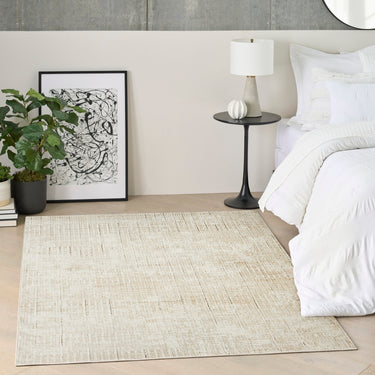 Grand Street GRN02 Silky Ivory Beige By Abstract Textured Modern Rug - Medium 119x180 cm (3'11"x5'11")