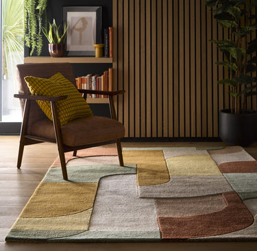 Origins Retro Deco Tufted Multicolour Wool Rug - Medium 120x170 cm (4'x5'6")