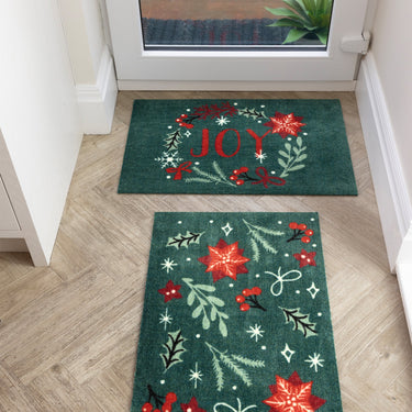 My Nylon Pattern Festive Joy Washable Non-Slip Doormat - Small 50 x 75 cm (2'x2'5")