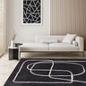 Asiatic London Matrix Infinity Retro Tufted Soft Silky Charcoal Grey Wool Viscose Abstract Geometric Rug - X-Large 200x300 cm (6'7"x10')