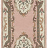 Lotus Premium Aubusson Design Pink Wool Traditional Floral Hallway Runner Rug 67x210 cm