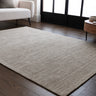 Hazy Stone Beige Natural Soft Blend Striped Hand-Woven Wool Cotton Textured Rug - Large 160x230 cm (5'3"x7'7")