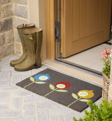 Scion Pepino Charcoal Multicolour Coir Doormat 45x75 cm