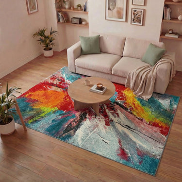 Consept Looms Art105 Multi Pictorial Pop Multicoloured Polypropylene Abstract Floral Rug - Medium 120x170 cm (4'x5'6")