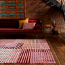 Asiatic London Aspect Red Multi Hand-Tufted Basketweave Pattern Handmade Wool Abstract Textured Rug - Medium 120x170 cm (4'x5'6")