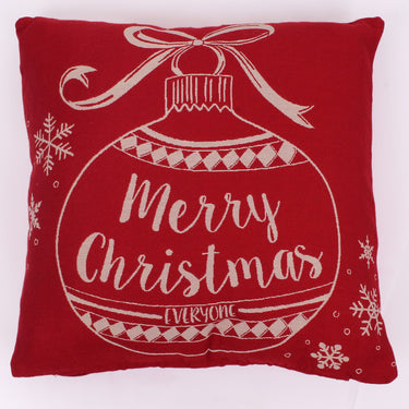 Christmas Bauble Red Washable Cotton Soft Cushion 45x45 cm
