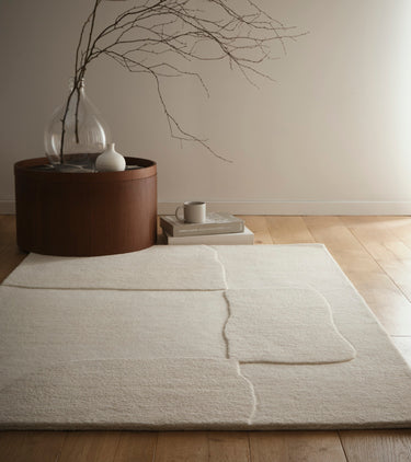 Origins Sculptured Boulder Tufted Cream Wool Textured Modern Rug - Medium 120x170 cm (4'x5'6")