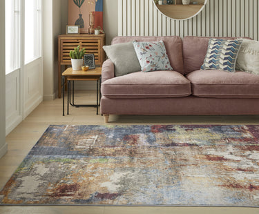 Lux Washable LUX05 Modern Abstract Non-Slip Machine Washable Rug in Multi Colours - Medium 120x180 cm (4'x6')