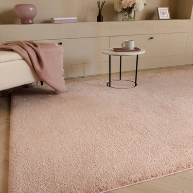 Asiatic London Como Ultra Soft Silky High Shine Velvety Pink Jute Shaggy Textured Rug - Small 80x150 cm (2'6"x5')