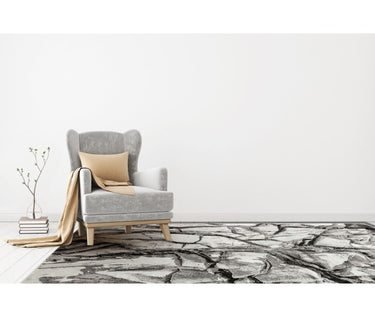 Consept Looms Blaze BLZ07 Silver Grey Bedroom Living Marble Polypropylene Abstract Modern Rug - Large 160x220 cm (5'3"x7'6")