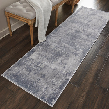 Nourison Rustic Textures RUS05 Grey Jute Polypropylene Abstract Textured Hallway Runner Rug