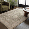 Heriz HE04 Ornate Green Traditional Vintage Textured Bordered Hallway Runner Rug - X-Large 200x300 cm (6'7"x10')