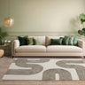 Asiatic London Matrix Arches MAX86 Contemporary Retro Forest Green Handmade Wool Abstract Rug - Medium 120x170 cm (4'x5'6")