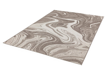 Patio PAT19, PAT20 Marble Indoor Outdoor Rug in Natural Beige - Small 80x150 cm (2'6"x5')
