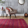 Origins Fine Stripes Hand Loom Woven Wool Rug Halway in Purple / Pink - Small 80x150 cm (2'6"x5')