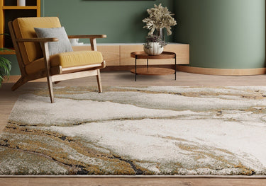 Asiatic London Mirage Oasis Marbled Texture Green Polypropylene Abstract Textured Rug - Medium 120x170 cm (4'x5'6")