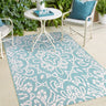 Fleur De Lise Garden Patio Picnic Travel Indoor Outdoor Polypropylene Geometric Rug - Small 100x150 cm (3'4"x4'11")