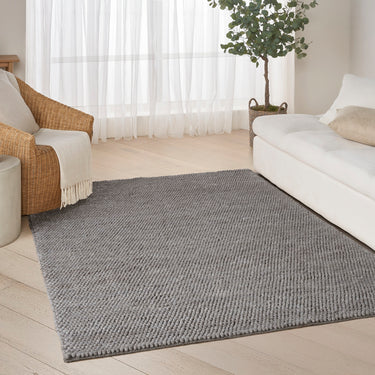 DKNY Pure Knots DKP01 Hand Made Plush Chunky Loop Texture Grey Rug - 122x183 cm (4'x6')