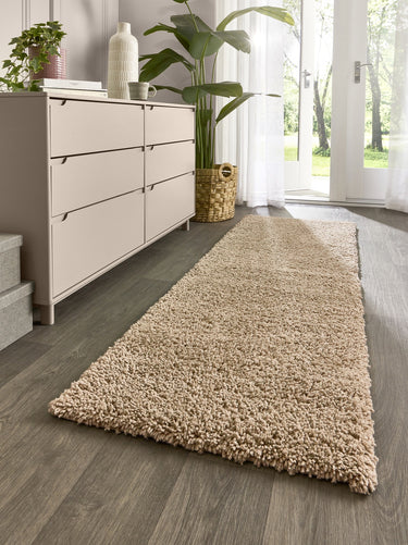 Hadley Thick Fluffy Beige By Polypropylene Shaggy Modern Rug - Runner 67x200 cm (2'2"x6'7")