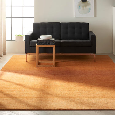Calvin Klein Linear Glow CK206 Pure Hand Made Wool Rust Orange Rug in 236x330 cm