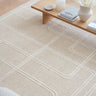 Ada Hand Woven Rug Bohomian Modern Geometric Pure Natural Undyed Wool Sand Beige Rug - Large 160x230 cm (5'3"x7'7")