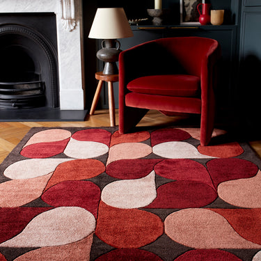 Asiatic London Romy Jive Hand-Tufted Red Wool Viscose Textured Rug - Medium 120x170 cm (4'x5'6")