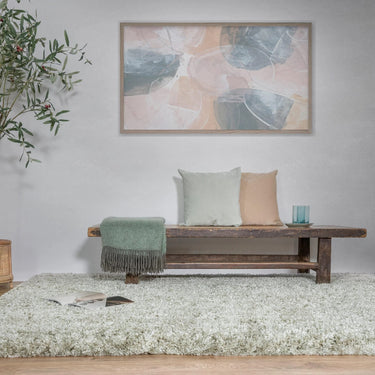 Barnaby Shaggy High Pile Thick Sumptuous Hand Woven Plain Plush Rug in Sage Green - Medium 120x170 cm (4'x5'6")