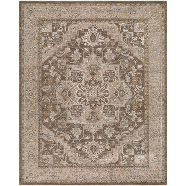 Arda Vintage Traditional Oriental Brown, Medium Grey & Charcoal Rug - Large Plus 152x225 cm (5' x 7'5'')