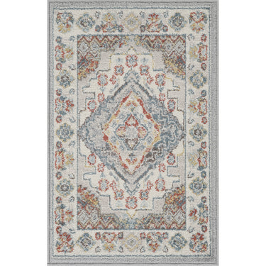 Ankara Vintage Traditional Boho Oriental Grey, Taupe & Ice Blue Rug - X-Small 60x90 cm (1'11'' x 2'11'')