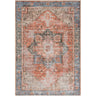 Amelie Traditional Washable Vintage Oriental Red, Rust & Light Grey Rug - X-Small 60x90 cm (1'11'' x 2'11'')