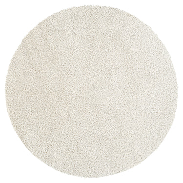 Cloudy Shaggy Solid Color Beige Rug - Round 120x120 cm (3'11'' x 3'11'')