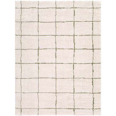 Tivoli Washable Shaggy Green, Cream & Olive Rug - Design EDRV2301 - Large Plus 160x213 cm (5'3'' x 7')