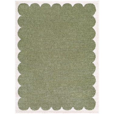 Tivoli Washable Shaggy Green, Olive & Cream Rug - Large Plus 160x213 cm (5'3'' x 7')