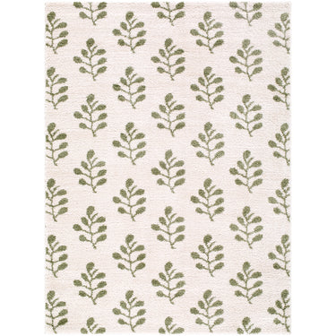 Tivoli Washable Shaggy Green, Cream & Olive Rug - Design EDRV2304 - Large Plus 160x213 cm (5'3'' x 7')
