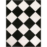 Tivoli Washable Shaggy Diamond Black & Cream Rug - Large Plus 160x213 cm (5'3'' x 7')