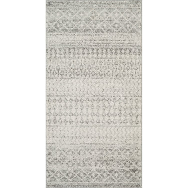 Elaziz Geometric Global Skandi Grey & White Rug - Small 80x150 cm (2'7'' x 4'11'')