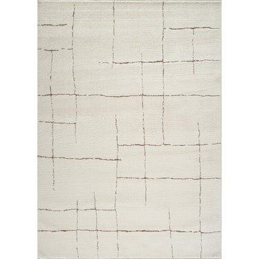 Freud Modern High Pile Skandi Brown, Ivory & Terracotta Rug - Design FEU2310 - Large Plus 160x213 cm (5'3'' x 7')